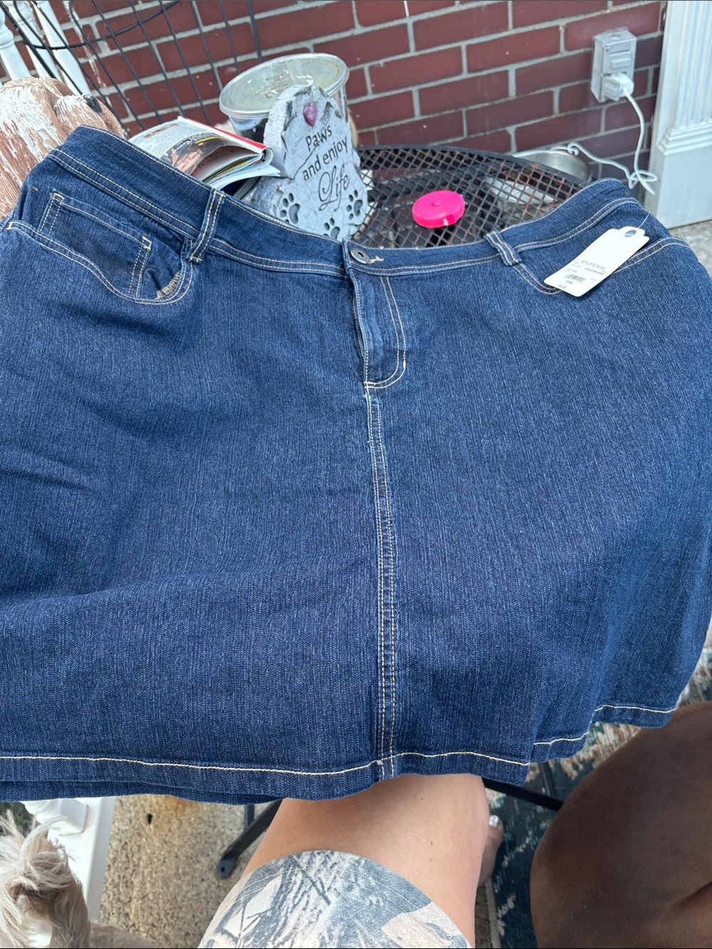 New dark denim skort